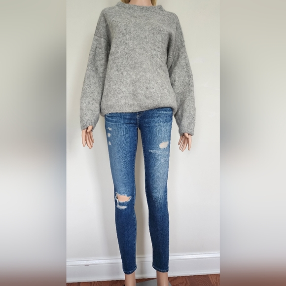 AG ADRIANO GOLDSHMIED JEANS DISTRESSED MEDIUM WASH SKINNY JEANS - Picture 2 of 9